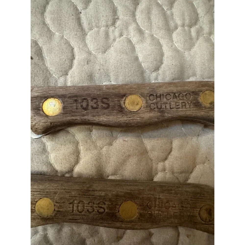 Vintage Chicago Cutlery 103S Paring Boning Knives Wood Handle USA Lot of 3